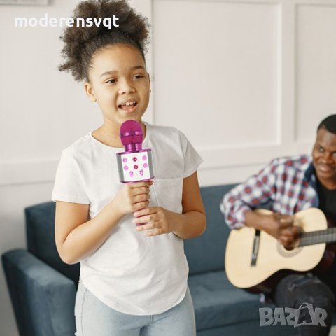 КАРАОКЕ МИКРОФОН С ГОВОРИТЕЛ ЧЕРЕН И РОЗОВ, снимка 4 - Музикални играчки - 43120770