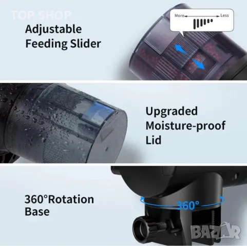 Автоматична хранилка за риби AOYAR, снимка 8 - Оборудване за аквариуми - 48804488