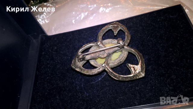 Маркова стара Посребрена Брошка в кутията й - 10751, снимка 5 - Антикварни и старинни предмети - 28291357