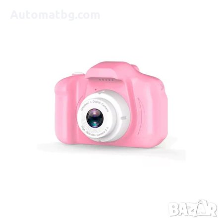 Дигитален детски фотоапарат Automat, За снимки и видео, слот за SD карта, игри, Розов