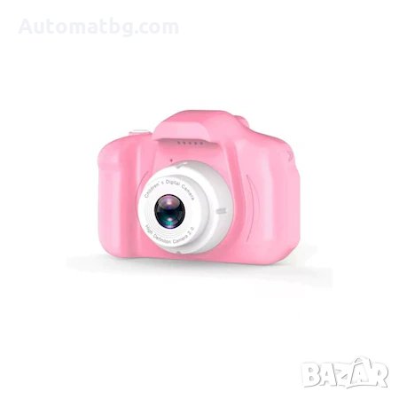 Дигитален детски фотоапарат Automat, За снимки и видео, слот за SD карта, игри, Розов