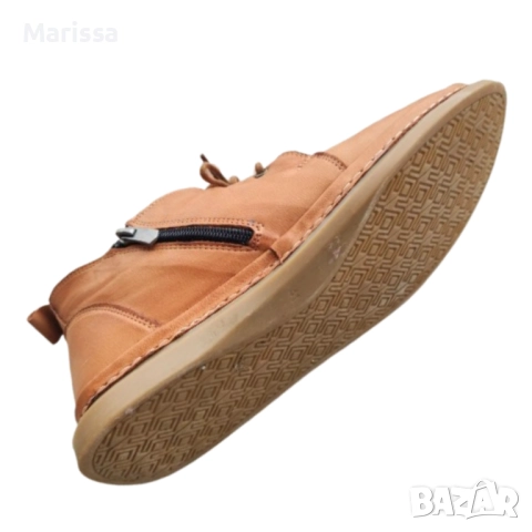  Кафяви дамски боти от естествена кожа, снимка 5 - Дамски боти - 52290961