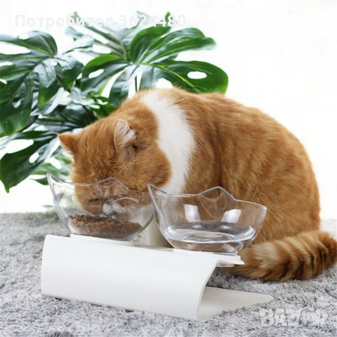 Модерна двойна купа за храна и вода за котки, снимка 12 - Други стоки за животни - 40006120