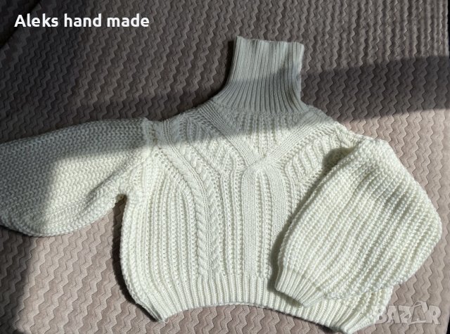 Пуловер с обемни ръкави, размер S (36), снимка 3 - Блузи с дълъг ръкав и пуловери - 43807799