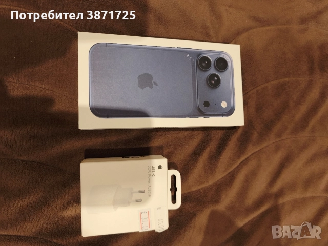 Чисто нов iPhone 17 Pro 256GB - Deep Blue Titanium | Закупен днес от iStyle | С протектор