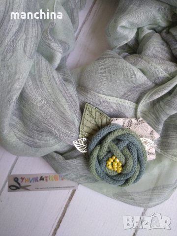 Сет "Ефирно лято"-шал и брошка, снимка 4 - Шалове - 33363384