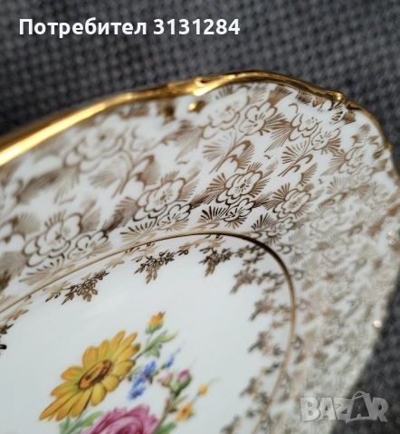 Haas&Czjzek барокова позлатена чиния Чехословакия, снимка 9 - Антикварни и старинни предмети - 52511616