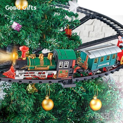 Коледно влакче на релси за елхата със светлина и звук, снимка 4 - Влакчета, самолети, хеликоптери - 42974459
