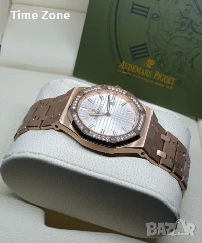 Audemars Piguet Royal Oak 33mm Rose Gold White Dial Diamond Дамски Различни Варианти, снимка 4 - Дамски - 48183108