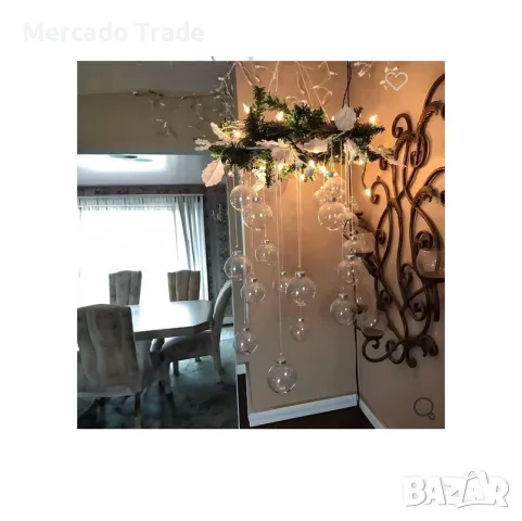 Прозрачна коледна топка Mercado Trade, 40 LED светлини, 20см, снимка 2 - Декорация за дома - 47946261