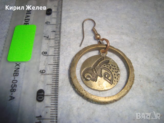 СТАРА ФИГУРАЛНО ОРНАМЕНТИРАНА СРЕБРИСТА ВИНТИДЖ ОБЕЦА 1298, снимка 5 - Обеци - 36622226