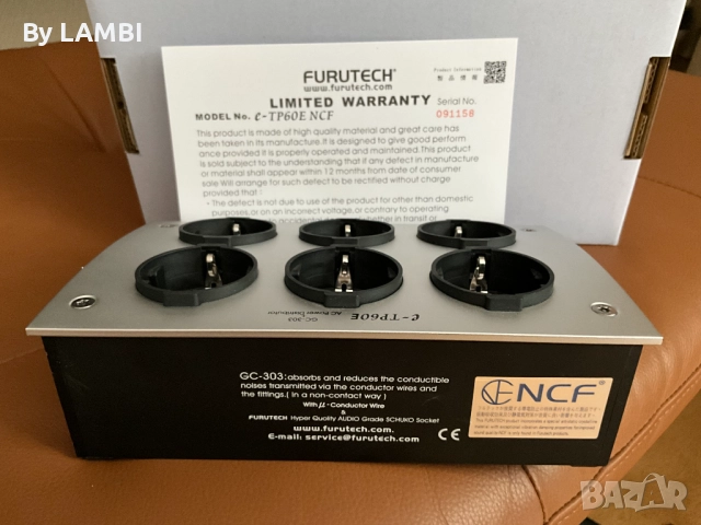 Furutech e-TP60E NCF (R) power strip Schuko 6-way, снимка 5 - Други - 51521744