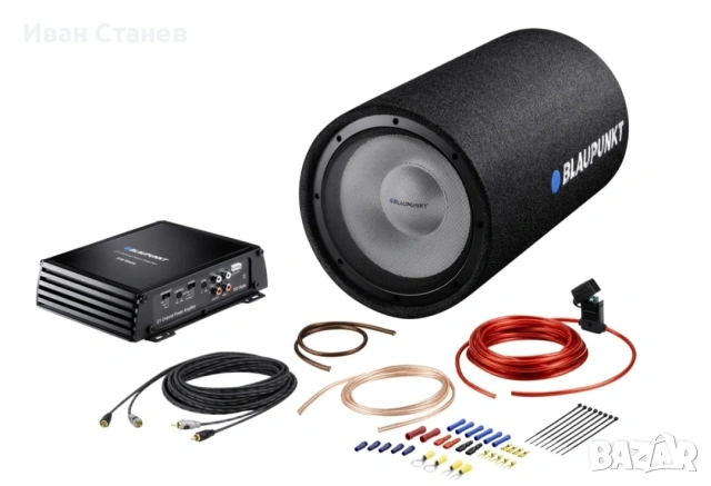 бас каса , усилвател и кабели 