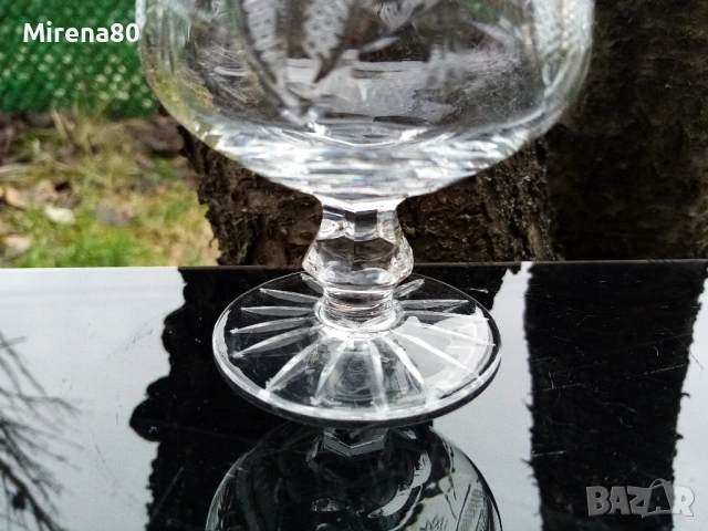 4 кристални чаши за коняк - Чехословакия !, снимка 5 - Чаши - 53419268