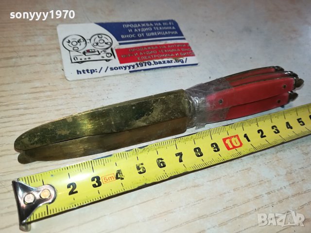 НОЖОВЕ 6БР МЕД МЕСИНГ ОТ ФРАНЦИЯ 1001241717, снимка 10 - Антикварни и старинни предмети - 43747622