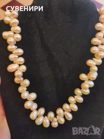 Колие от естествени перли, снимка 2 - Колиета, медальони, синджири - 48339343