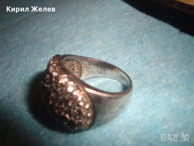 СТАР СРЕБЪРЕН СКЪПОЦЕНЕН АРТ ПРЪСТЕН с МАРКАЗИТИ и ЦИРКОНИ ЛАКИРАНО ОКСИДИРАНО СРЕБРО 26240, снимка 11 - Пръстени - 34646999