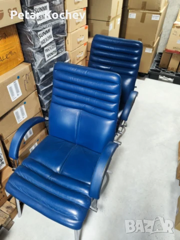 Офисни Посетителски столове в отлично състояние Сини, снимка 6 - Столове - 50818982