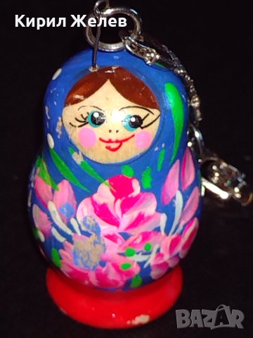 Арт ключодържател дървена МАТРЬОШКА ръчна изработка много красив стилен дизайн 28226