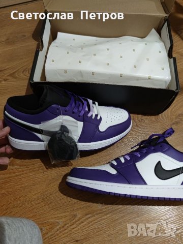 Air jordan 1 low purple , снимка 1 - Маратонки - 36671332