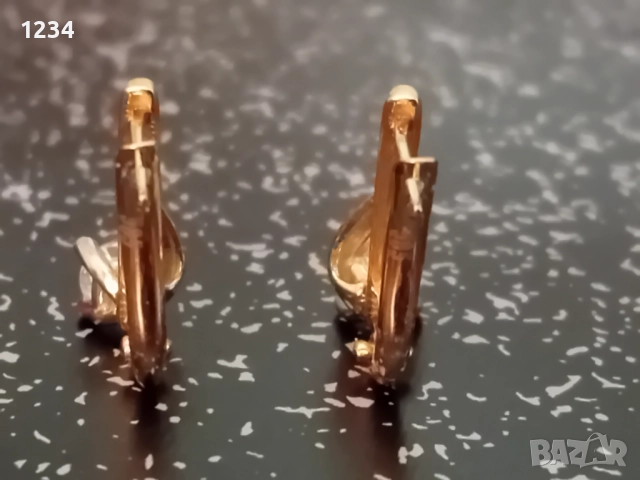 Нови златни обеци от розово и бяло злато 14 к., снимка 3 - Обеци - 51549660
