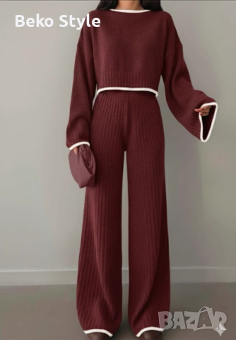 Три модела дамски комплект Материя Финно плетиво, снимка 5 - Комплекти - 52315432