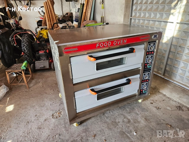 Фурна за Закуски Пици Хляб със шамотни плочи отдолу 2 нива 4 тави 60х40см. трифазна , снимка 3 - Печки, фурни - 7574451