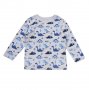 Блузка за момче, Динозаври,  Сиво/ синя, 9 - 12 месеца, снимка 1 - Бебешки блузки - 39625087