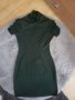 Зелена рокля с джобчета и буфон ръкав , снимка 1 - Рокли - 27397469