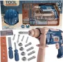 Голям комплект инструменти, с винтоверт, с каска, на батерии , снимка 1