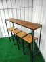 Бар столове и бар маса от дърво и метал за заведения и дома масив ръчна изработка , снимка 7