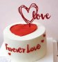 Свети Валентин сърце сърца love червен твърд топер декор украса за торта