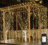 ЛЕД Завеса 3 х 3м Водопад Син цвят Коледни лампички, снимка 3