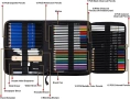 Комплект за рисуване и скициране със 60 молива, аксесоари и скицник - КОД 4816, снимка 6