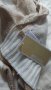 Michael Kors. Original 190/30 см. Шал с бял и златен цвят