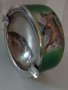 Сребърен пепелник с емайл и рисувани ловни сцени/сребро 916 проба/, снимка 14