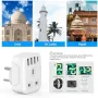 Нов UK към Индия адаптер с 4 USB порта и USB-C, 5 в 1 за пътуване, снимка 4