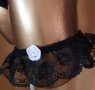 Черни жартиери за крак от паейти, и от дантела с цвете, снимка 7