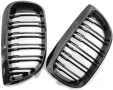 Решетки Бъбреци Двойни Черен Гланц за БМВ BMW 1 серия E81 E87 2004-2011 г., снимка 4