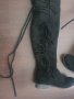Велурени чизми с ресни , снимка 1 - Дамски ботуши - 28030499