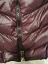 Топло дълго яке бордо с естествен пух на яката , снимка 5