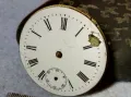 МЕХАНИЗЪМ от СТАР КОЛЕКЦИОНЕРСКИ ШВЕЙЦАРСКИ ДЖОБЕН ЧАСОВНИК с ПОРЦЕЛАНОВ РИМСКИ ЦИФЕРБЛАТ 49690, снимка 4