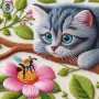 АРТ № 3493 – Комплект за изработка на диамантен гоблен "Любопитното коте" , снимка 3