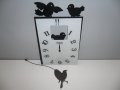 Стенен часовник, метален с птички и махало 