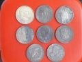 пълният лот 8 соц сребърни монети от 5 лева 1970 до 1976г., снимка 1