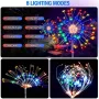 LED многоцветна соларна лампа фойерверки с 8 режима на осветление, снимка 2