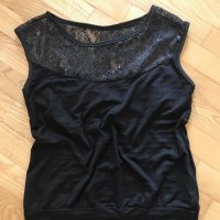 Черна блузка , нова, М, снимка 1 - Тениски - 26617179