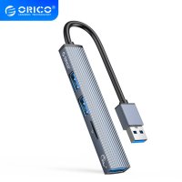 Orico хъб USB3.0/2.0 HUB 3 port + card reader, Aluminum - AH-A12F-GY, снимка 2 - Други - 43061311