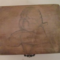 стара дървена кутийка с ангелче, снимка 5 - Декорация за дома - 37125120