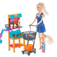 Кукла-манекен с дете в супермаркет, снимка 1 - Кукли - 43295241